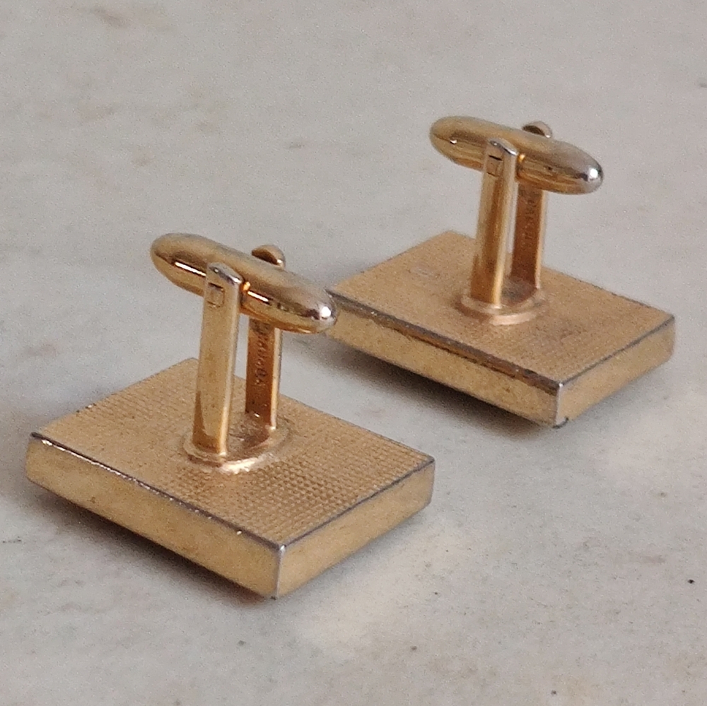 Vintage Faux Jade Cufflinks - Picture 6 of 8